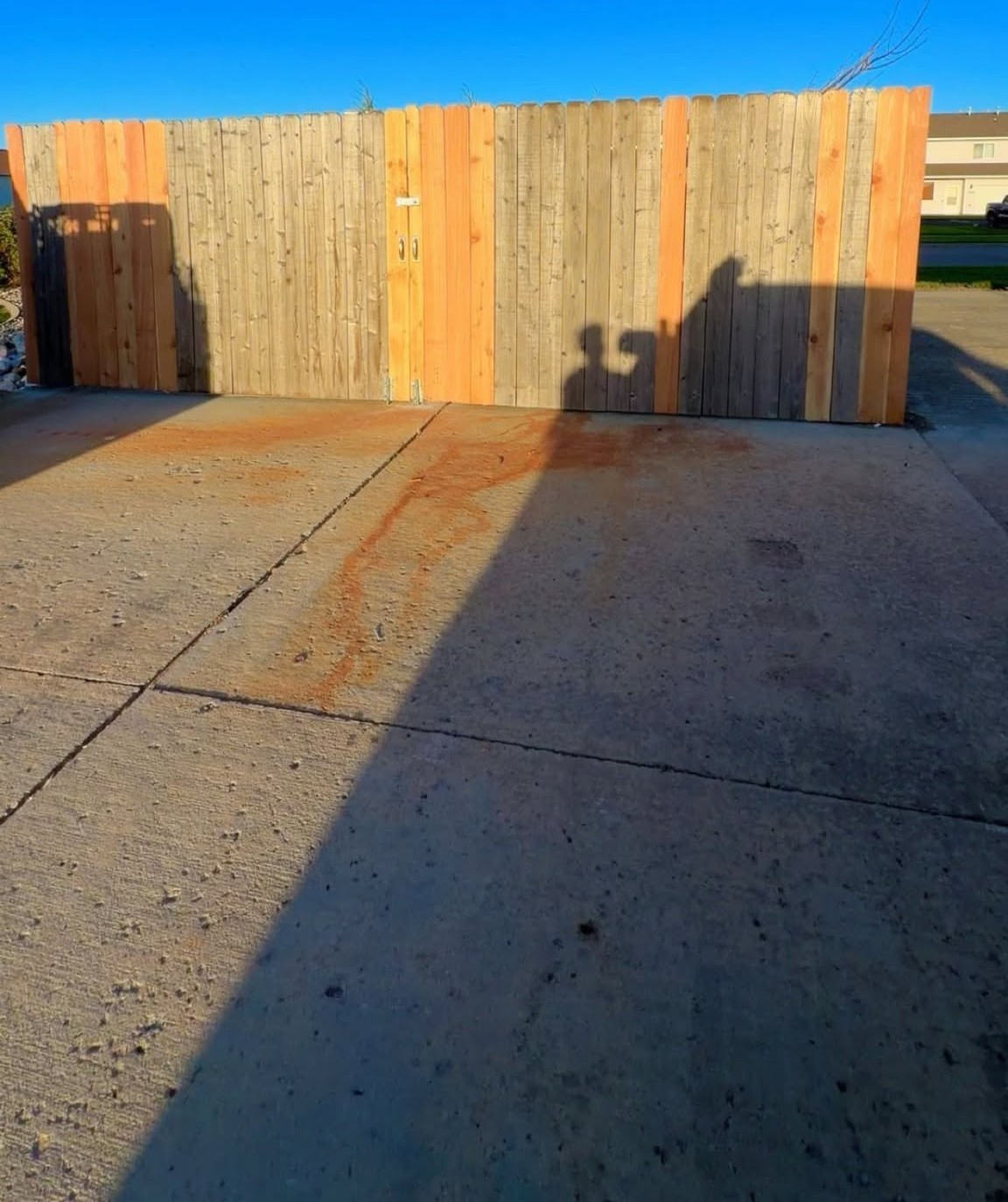 Rebuilt fence panels with new boards